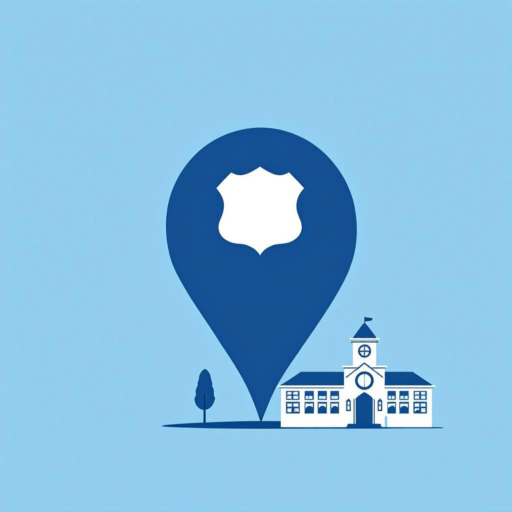public safety police badge school map pin