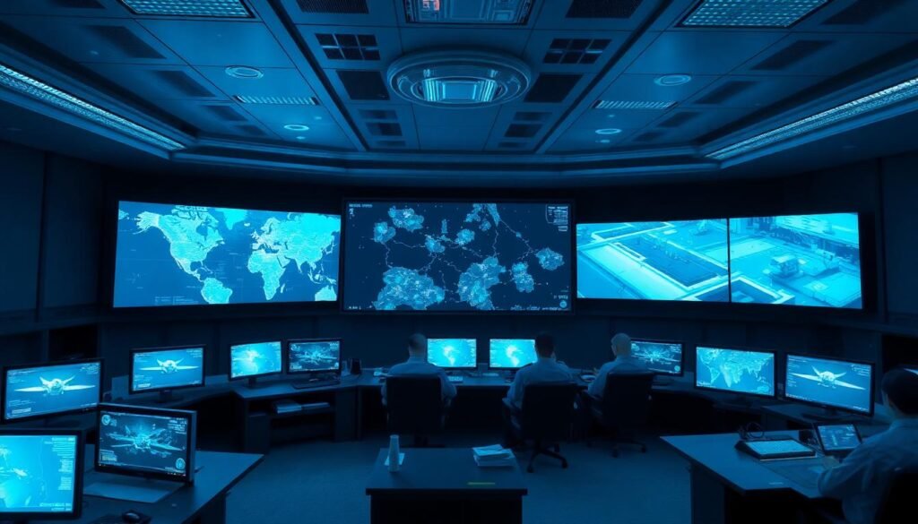 command control operations center blue palette